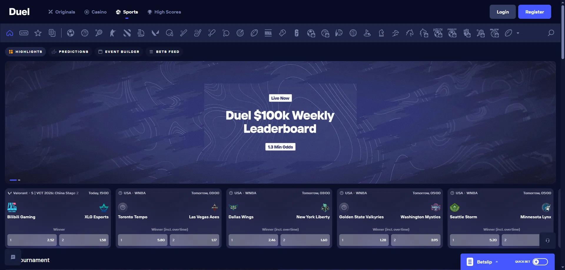 Scommesse sportive crypto su Duel Casino &mdash; duel sports
